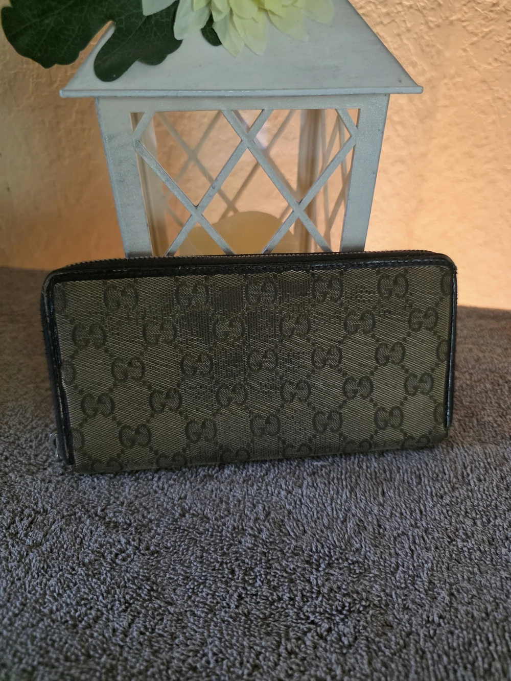 Gucci Brown GG Canvas Wallet Trio with Dark Brown Trim